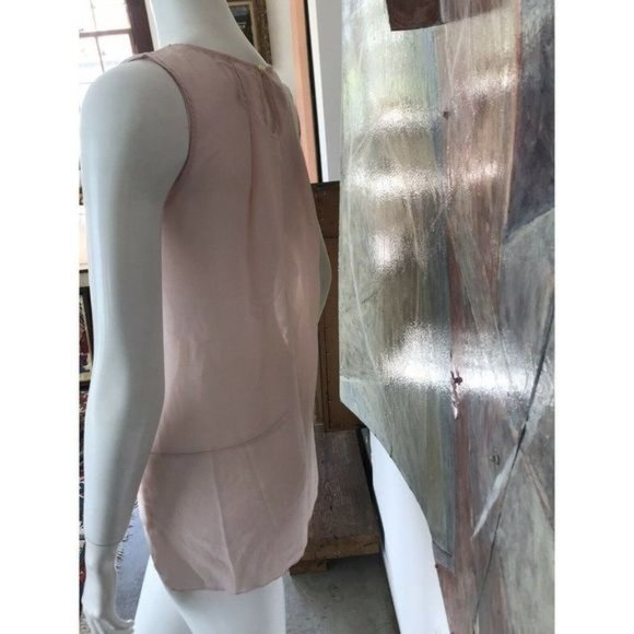 Design History Pale Blush Pink Pleat Front Sleeveless Blouse Top Size Small - Picture 5 of 10